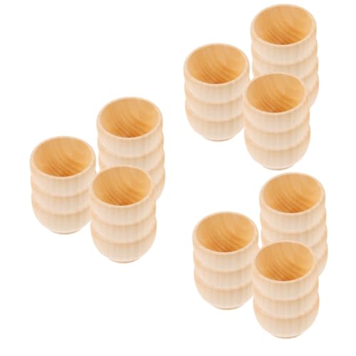 TOPPERFUN 3 Sätze Kleine Holzschale Diy Liefert Holzschüssel Mini-besteck Spielzeug Holzschalen Zum Zeichnen Schalen Zum Basteln Aus Holz Bastelspielzeug Aus Holz Hölzern 10 Stück * 3 von TOPPERFUN