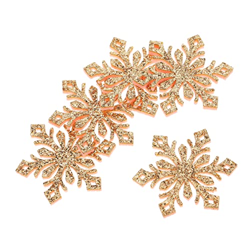 TOPPERFUN 30 Stück DIY Dekorative Schneeflocken DIY Haarbandteil Schneeflockenstifte Nähen Schneeflocken Patches Schneeflocken Haarschmuck Weihnachten Aufnäher Flicken Winter Gold Pudertuch von TOPPERFUN