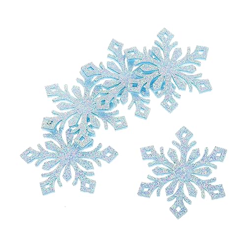 TOPPERFUN 30 Stück dekorative schneeflocken selber machen Schneeflocke-Abzeichen DIY Haarnadel Patches haarsträhnen zum einklipsen kinder bastelzubehör Haarnadeln selber machen Goldpudertuch von TOPPERFUN