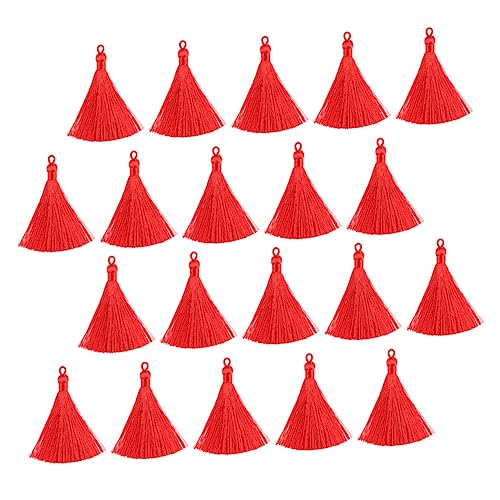 TOPPERFUN 30St Quastendekoration bastelkasten bastelbedarf tiegerbalm red dekoring decor Schlüsselanhänger Quasten Ohrringe Quasten handytasche elegante Quaste Handwerk Quaste Polyester rot von TOPPERFUN