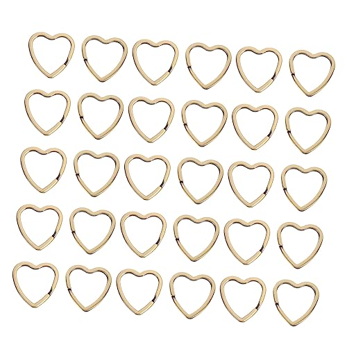 TOPPERFUN 30st Herz Schlüsselanhänger Schlüsselbund Klicker Reifen Septumringe Notiz Ringe Zur Schmuckherstellung Septum-schmuck Haken Schlüsselringe Männer Gold Kette Bausatz Schild Eisen von TOPPERFUN