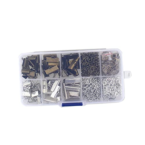 TOPPERFUN 370 Stück Verschlussverschlüsse Schmuck Quetschperlen Bausatz Ac-stecker Perle Endkappe Perlen-kits Draht Zur Schmuckherstellung Twist Fadenstopper Ende Plane Buchstabenperlen Tür von TOPPERFUN