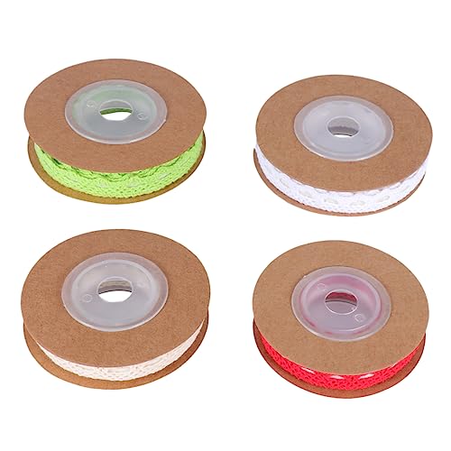 TOPPERFUN 4 Rolle 2 Spitzenbänder aus Baumwolle geschenkband ribbon verpackung weihnatsdeko Trans-Tape Heimdekoration Verpackungsband für Party selbstklebende Verpackungsbänder von TOPPERFUN