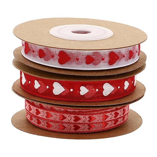 TOPPERFUN 4 Rollen Liebesband rotes Band rote und grüne Bänder Spitzenband Lametta ästhetische Raumdekoration seidenband ribbon seidenbänder Blumenwickelbänder -Dekorbänder Polyester von TOPPERFUN