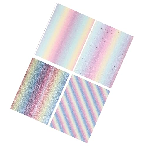 TOPPERFUN 4 Stück Glitzernder Lederstoff Für Dekoration Nähmaterial Paillettenstoff DIY Ohrring Stoff DIY Material DIY Bastelbedarf DIY Stoff Lederstoff Für Schmuck DIY Tasche von TOPPERFUN