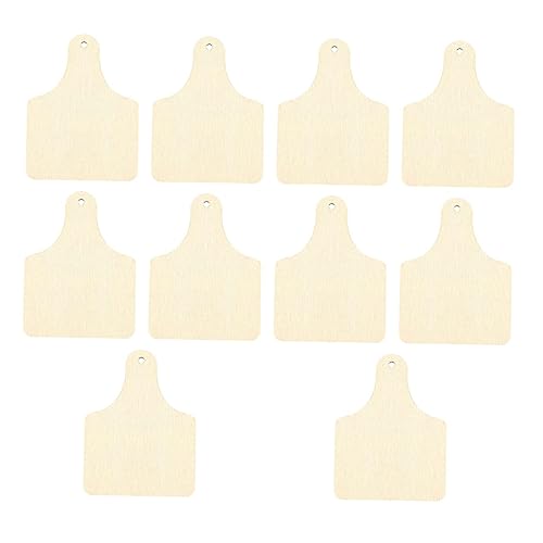 TOPPERFUN 40st Holzetikett Leer Hängen Dekorativer Geschenkanhänger Kraftanhänger Diy-tag- Unfertige Tags Handgemachte Ausgeschnittene Tags Geschenketiketten Khaki von TOPPERFUN