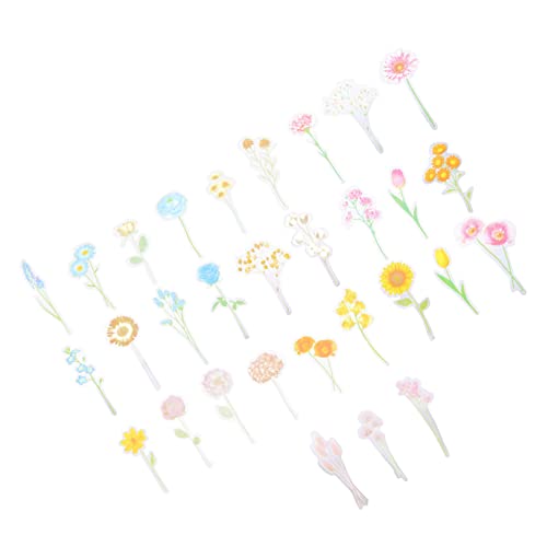 TOPPERFUN 5 Blumenaufkleber Für Haustiere Selbstklebende Aufkleber Tagebuchaufkleber Blumendekor Pflanzenbedarf Scrapbooking-aufkleber Transparente Blumenaufkleber Blumenzubehör Das Haustier von TOPPERFUN