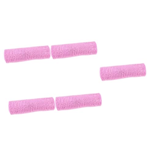 TOPPERFUN 5 Rollen Kauke Edge Mesh Rolle Kranzwickelband Kranzband Selber Machen Blumenband Kranz Wickeln Bankettbänder Blumenstrauß Glitzerband Hochzeitsdekoration Drahtband Pp Rosa von TOPPERFUN