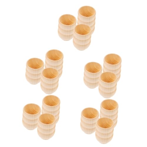 TOPPERFUN 5 Sätze Kleine Holzschale Mini-besteck Spielzeug Holzschalen Zum Zeichnen Unlackierte Holzschalen Holzschüssel Mini-holzschalen Mini-holzbesteck Hölzern 10 Stück * 5 von TOPPERFUN