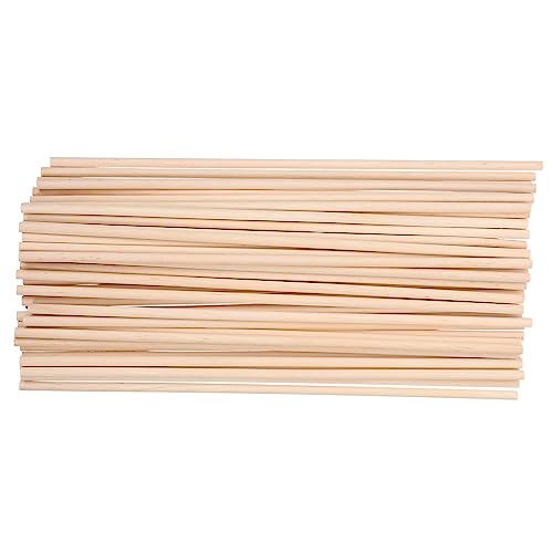 TOPPERFUN 50 Stück Zylinder langer Holzstab Hartholzstäbe Bastelbedarf Stickmaterial selber machen Hartholzdübel dekoration weihnachten weihnchtsdeko Holzmaterial holzhandwerk DIY material von TOPPERFUN