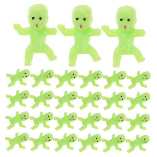 TOPPERFUN 50 Stück -vollmond- Kleine Babys Wiedergeborene Babypuppen Miniaturbabys Königskuchenbabys Badespielzeug Für Babys Kleine Babypuppen Mini-babypuppen PVC Light Green von TOPPERFUN