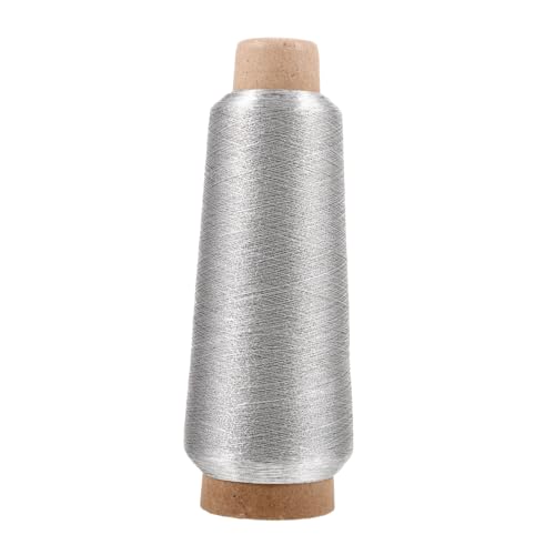 TOPPERFUN 5000 Goldspule Nähgarn Goldfaden Maschinen Neon Bausätze Versäuberungsfaden Metallic sewing thread Gold sewing thread yards sewing thread overlock nähmaschine 150d Nähgarn Silver von TOPPERFUN