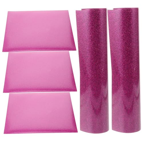 TOPPERFUN 5St Glitzernde Wärmeübertragungsfolie Puff-Vinyl-Wärmeübertragung gold htv Vinyl htv übertragungspapier Bügelbild Transferfolie Bastelfilme Bügeln auf Vinyl das Haustier Violett von TOPPERFUN