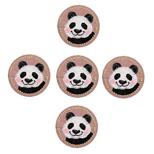 TOPPERFUN 5st Sticksticker Nähen Aufkleber Tiere Panda-stoffpatch Panda-patch Tier Patch Zum Aufnähen Panda-applikation Entzückender Fleck Panda-kleidungspatch Nähpflaster Polyester Colorful von TOPPERFUN