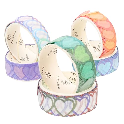 TOPPERFUN 6 Rollen Liebe Und Klebeband Geschenkanhänger Bastelband Geschenkband Flaschenetiketten Dekorative Washi-sticker Liebesherzetikett Washi-sticker Selber Machen Herz- Aufkleber von TOPPERFUN