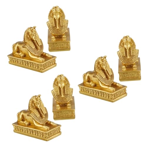 TOPPERFUN 6 STK Sphinx-Ornament Vintage Sphinx-Figur Stütze büro Dekoration Schreibtisch Dekoration tischdeko bastelsachen Sphinx-Dekoration aus Kunstharz Desktop-Dekoration Golden von TOPPERFUN