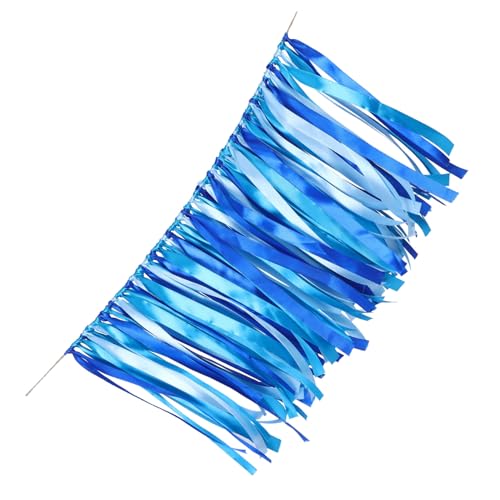 TOPPERFUN Bandstickerei seidenband ribbon hochzeitsbanner wand polster seidenbänder Geburtstagsband-Banner Bandgirlanden-Dekor Quastengirlandenhintergrund hängendes Bandbanner Schleife Blue von TOPPERFUN