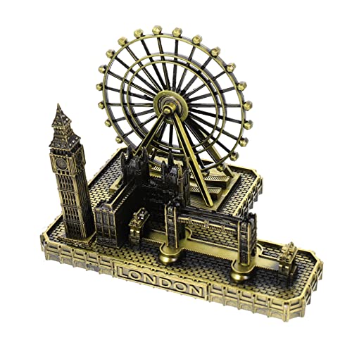 TOPPERFUN Metall London Ornamente Schreibtischaufsatz Londoner Stadtszenenmodell Retro-gebäudestatue Britisch- Souvenir- Turmbrückenfigur Jahrgang Reisen Tower Bridge Legierung von TOPPERFUN