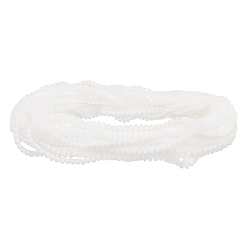 TOPPERFUN Pom Pom Kugeln trimmen Pompom-Bälle, Fransenband DIY kleidung trimmen Buntes Band Bommel home decor hausdeko kleidung trimmen selber machen Bekleidungshandwerk trimmen Stoff Weiß von TOPPERFUN