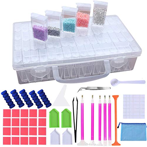 TOPSEAS Diamond Painting Zubehör,124tlg DIY 5D Diamond Painting Werkzeug Set,Diamant Malerei Werkzeug Set für Erwachsene oder Kinder,Ideal für 5D Diamant Painting von TOPSEAS