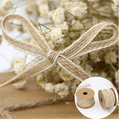 TOSSPER 10m / Rolle Jute-Band-leinwand-bänder Jute-Schnur-Seil-fertigkeit-Band Für Geschenkverpackung Bügel Nähen Hochzeit Hauptdekoration DIY, 0.5cm von TOSSPER