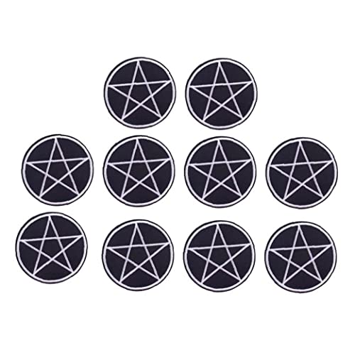 Mini- Besticktes Eisen Auf Abzeichen, 10 Stück Pentagramm-applikations-patches Für Kleidung Näharbeit von TOSSPER