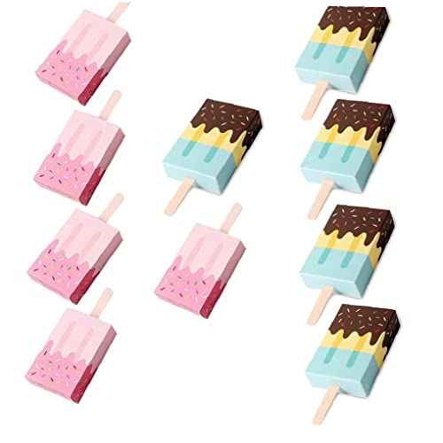 TOSSPER 10 Stücke EIS Creme Form Geschenkbox Snack Box Candy Box Für Kinder Geburtstagsfeier Geschenkbox Süßigkeiten Tasche von TOSSPER