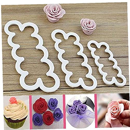 TOSSPER 3 Stücke Fondant Fräser Für Kuchen Dekorieren Rose Blütenblatt Fräser Sugarcraft Icing Schneidwerkzeuge Formen DIY Backvorräte von TOSSPER