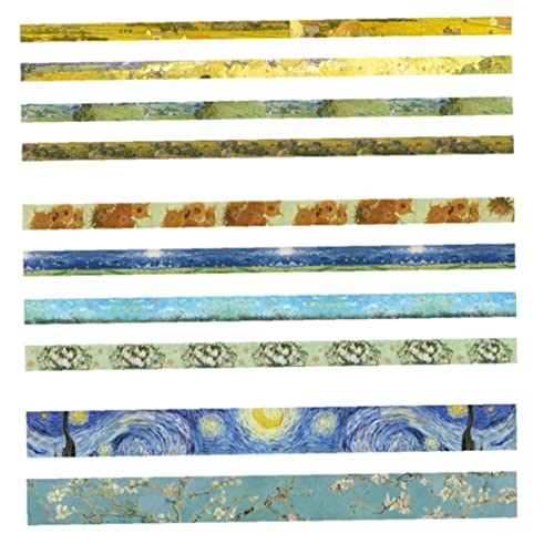 Van Gogh Washi Tape 10 Teile/Satz Goldfolie Maskierungsband Dekorative Malerei Klebeband Diy Aufkleber Für Scrapbooking Tagebuch Schreibwaren von TOSSPER