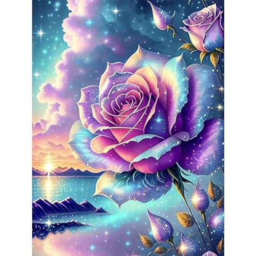 TOSTOG 5D Diamond Painting Erwachsene Kits,DIY Diamond Painting Bilder Blumen,Mosaikherstellung Malen Nach Zahlen Full Drill Cross Stickerei Malerei Kits für Home Wand Décor 30x40cm von TOSTOG