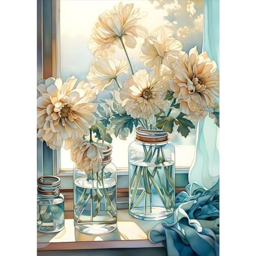 TOSTOG 5D Diamond Painting für Erwachsene,Blumen und Vase Diamant Painting Kits Bilder,Diamant Malerei DIY Diamond Painting Bilder Set 30x40cm für Wanddekor von TOSTOG