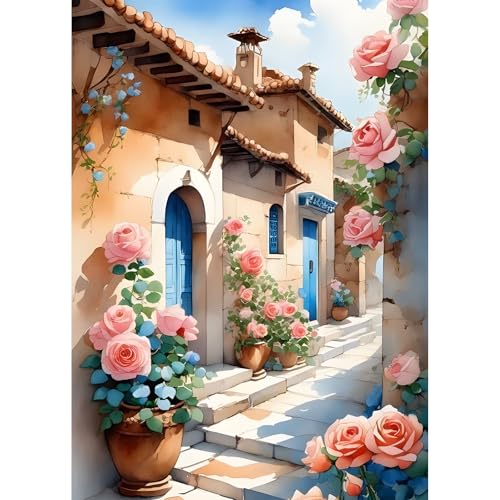 TOSTOG 5D Diamond Painting für Erwachsene,Diamant Painting Kits Bilder,Blumen Haus Diamant Malerei DIY Diamond Painting Bilder Set 30x40cm für Wanddekor von TOSTOG