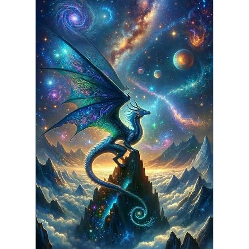 TOSTOG 5D Diamond Painting für Erwachsene,Drache und Planet Diamant Painting Kits Bilder,Diamant Malerei DIY Diamond Painting Bilder Set 30x40cm für Wanddekor von TOSTOG