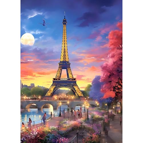 TOSTOG 5D Diamond Painting für Erwachsene,Eiffelturm Diamant Painting Kits Bilder,Landschaft Diamant Malerei DIY Diamond Painting Bilder Set 30x40cm für Wanddekor von TOSTOG