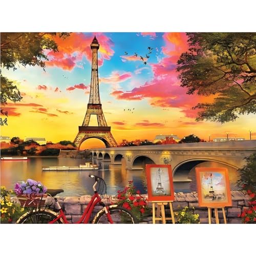 TOSTOG 5D Diamond Painting für Erwachsene,Landschaft Diamant Painting Kits Bilder,Eiffelturm Diamant Malerei DIY Diamond Painting Bilder Set 30x40cm für Wanddekor von TOSTOG