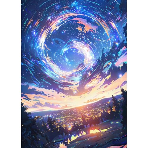 TOSTOG 5D Diamond Painting für Erwachsene,Sternenklarer Himmel Diamant Painting Kits Bilder,Diamant Malerei DIY Diamond Painting Bilder Set 30x40cm für Wanddekor von TOSTOG