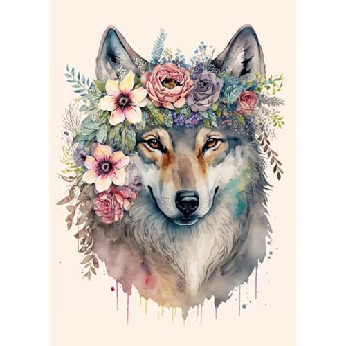 TOSTOG 5D Diamond Painting für Erwachsene,Wolf Diamant Painting Kits Bilder,Karikatur Diamant Malerei DIY Diamond Painting Bilder Set 30x40cm für Wanddekor von TOSTOG