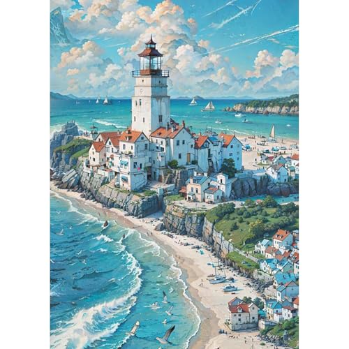 TOSTOG 5D Strand Diamond Painting für Erwachsene,Haus Diamant Painting Kits Bilder,Diamant Malerei DIY Diamond Painting Bilder Set 30x40cm für Wanddekor von TOSTOG