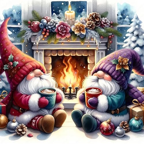 TOSTOG 5D Weihnachten Diamond Painting für Erwachsene,Christmas Zwerg Diamant Painting Kits Bilder,Diamant Malerei DIY Diamond Painting Bilder Set 30x30cm für Wanddekor von TOSTOG