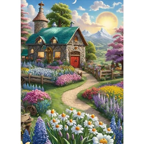 TOSTOG Diamond Painting für Erwachsene,Haus 5D Diamant Painting Kits Bilder,DIY Diamant Malerei Diamond Painting Bilder Set 30x40cm für Wanddekor von TOSTOG