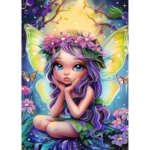 TOSTOG Diamond Painting für Erwachsene Anfänger,5D Diamant Painting Kits Bilder Mädchen Blume DIY Full Drill Diamant Malerei Set 30x40cm für Wanddekor von TOSTOG