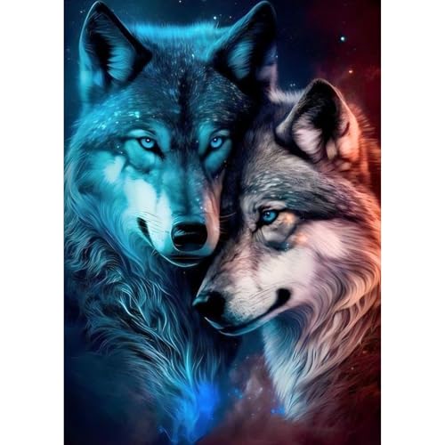 TOSTOG Diamond Painting für Erwachsene Anfänger,5D Diamant Painting Kits Bilder Wolf DIY Full Drill Diamant Malerei Set 30x40cm für Wanddekor von TOSTOG