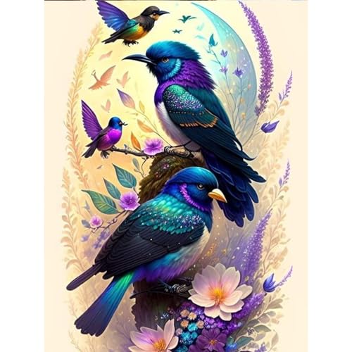 TOSTOG Vögel und Blumen Diamond Painting,5D Diamant Painting Kits Bilder für Erwachsene,DIY Diamant Malerei Diamond Painting Bilder Set 30x40cm für Wanddekor von TOSTOG