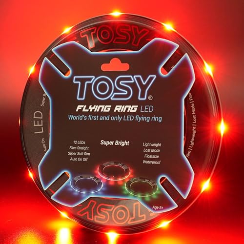 TOSY Fliegender Ring – 16 Millionen RGB-Farben oder 12 LEDs, hell, automatisches Aufleuchten, sicher, wasserdicht, leichtes Frisbee, Geschenk zum Geburtstag, draußen/drinnen für Jungen/Mädchen/Kinder von TOSY