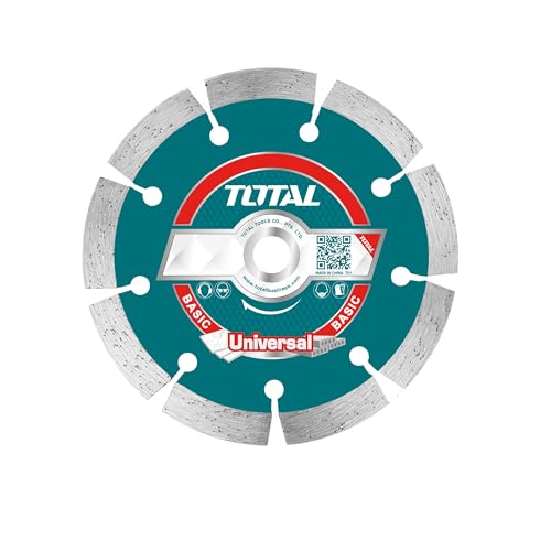 Diamant-Trennscheibe trocken 125 mm (TAC2111253M), 115 (4-1/2 Zoll) x 22,2 mm, Klingenbreite: 7,5 mm, 10 Stück/Metallbox von TOTAL One-Stop-Tools-Station