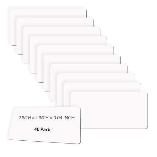 TOTiyea Magnetische trocken abwischbare Etiketten, 5 x 10,2 cm, magnetisch, groß, blanko, für Whiteboards, trocken abwischbare Namensmagnete, Weiß, 40 Stück von TOTiyea