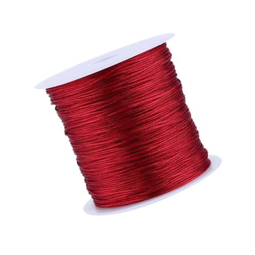 TOUISEDGI 100M Nylon Chinese Knot Cord Rattail Macrame Thread String Burgundy Great for Home Decoration and Knitting Supplies von TOUISEDGI