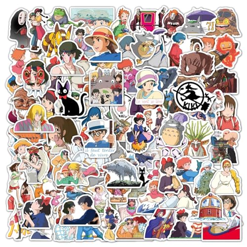 TOUOT 10/30/50/100Pcs Ghibli Hayao Miyazaki Anime Graffiti Stickers Laptop Luggage Skateboard Phone Car Decals Sticker for Kid Toy (Color : 100PCS) von TOUOT