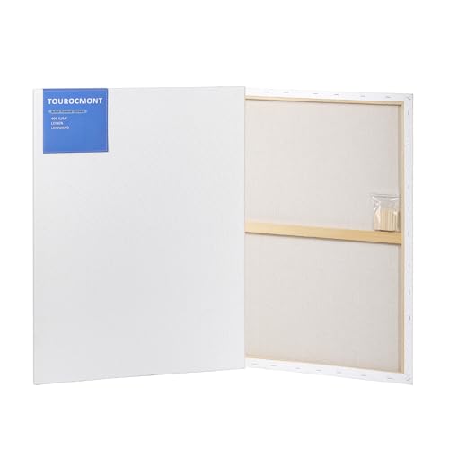 Leinwand 60x90 cm Keilrahmen 2 Stück aus Leinen 440 g/m² von TOUROCMONT