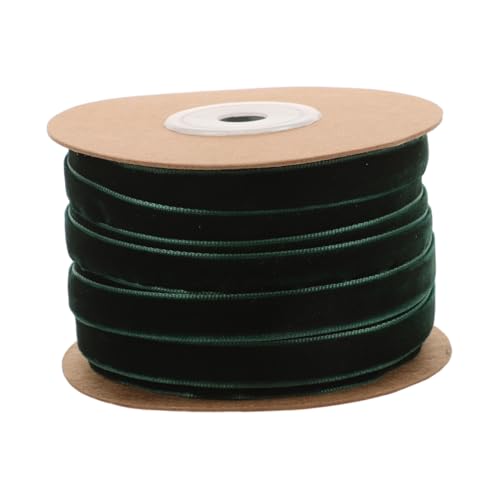 TOVINANNA 1 Rolle Samtgewebe golden Lesezeichen Seidensamtband Dekoration geschenkverpackung geschenkband klettband Geschenkbänder ein Verpackungsband Bänder zum Basteln Dark Green von TOVINANNA